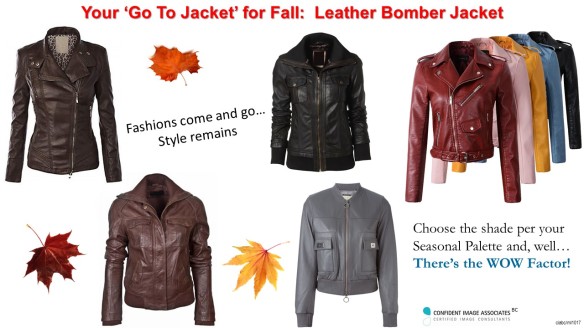 Leather Bomber Jacket Seasonal Palette